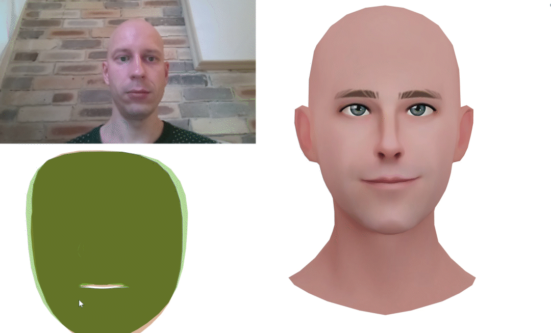 face tracking technology so that an avatar will mirror human gestures in the metaverse
